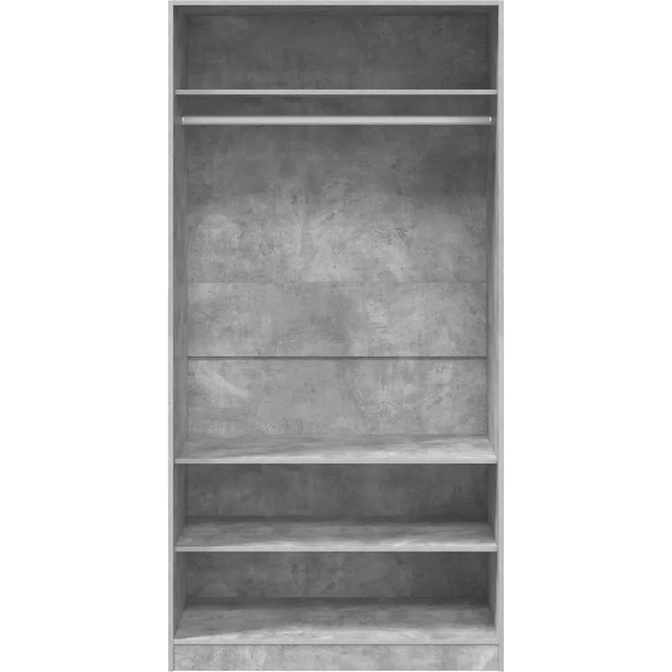 vidaXL Kledingkast 100x50x200 cm bewerkt hout betongrijs grijs, foto 3