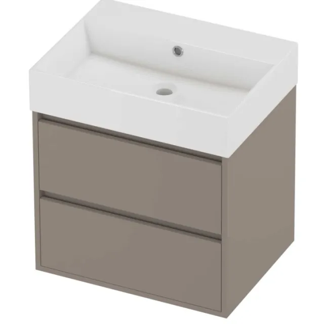 Proline Zara Badmeubelset Porselein Loft 60x46x65 cm Glans Wit Clay Beige