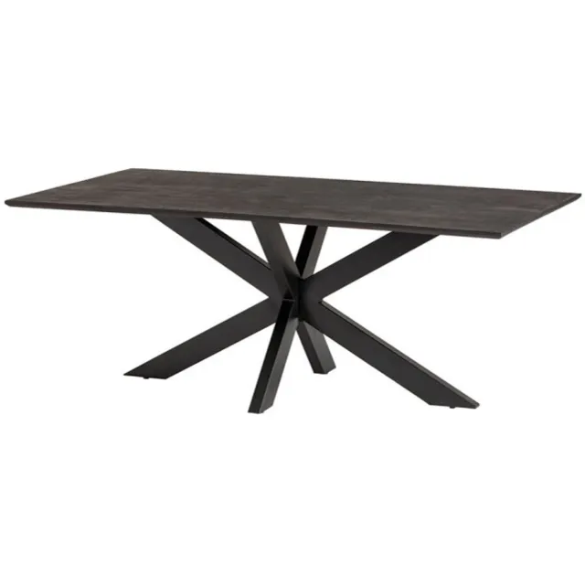MySons Nijwie Eettafel Aletta 180 cm verjongde rand mangohout - Zwart