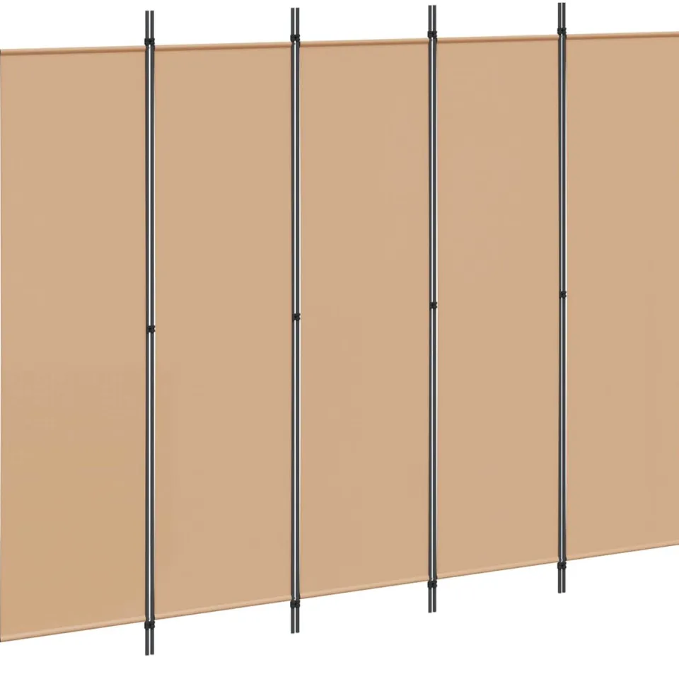 vidaXL 5-Panel Room Divider Beige 250 x 200 cm Stof, foto 3