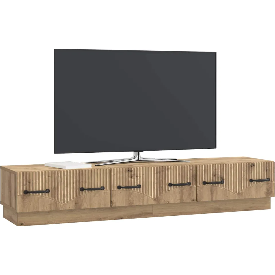 vidaXL Tv-meubel 147 x 34,5 x 27 cm Artisanaal eiken Bewerkt hout