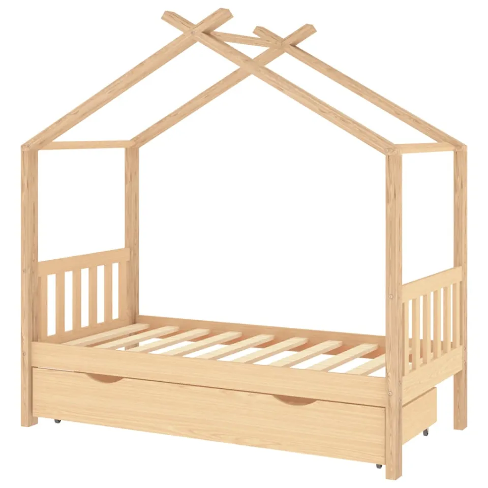 vidaXL Kinderbedframe met lade massief grenenhout 80x160 cm bruin, foto 3