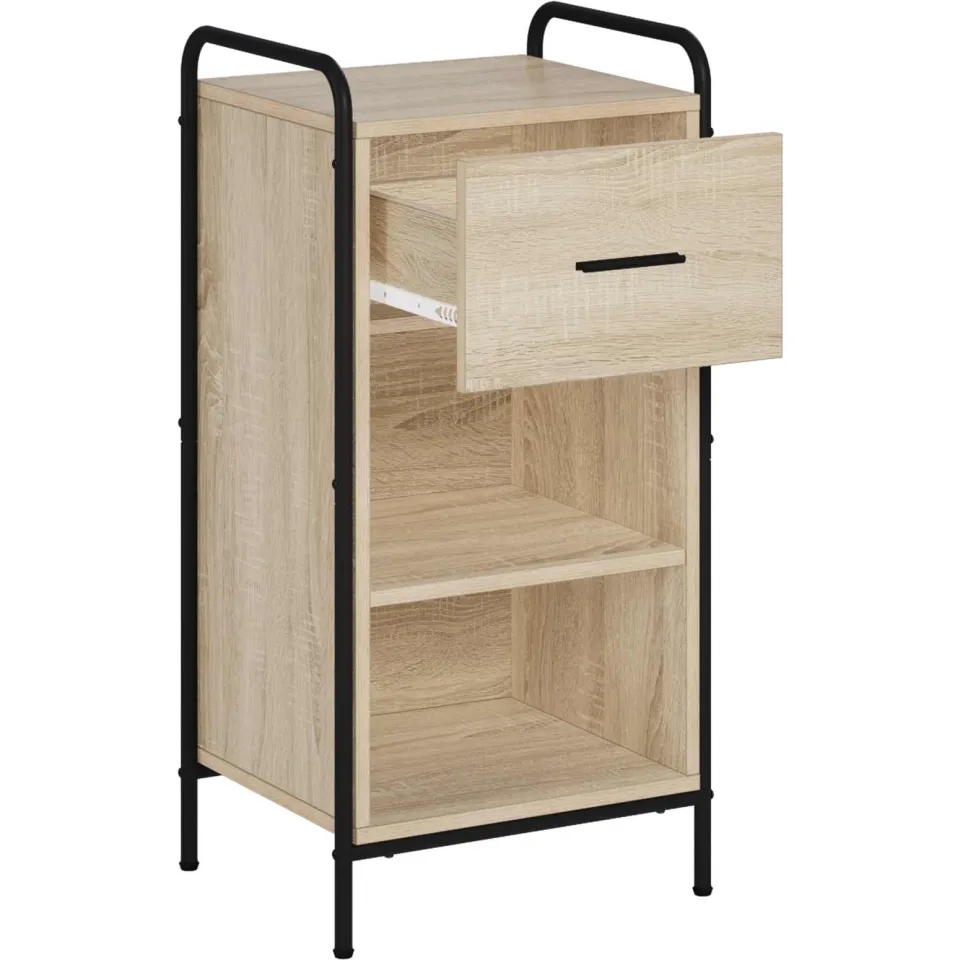 vidaXL Dressoir Sonoma Eiken 97 x 33 x 81 cm Bewerkt hout Bruin