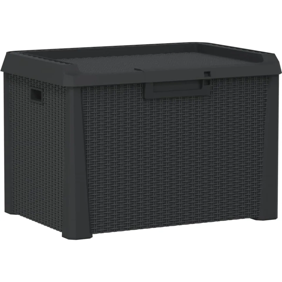 vidaXL Tuinbox 125 L polypropeen antracietkleurig Anthraciet
