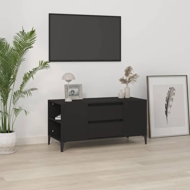 vidaXL Tv-meubel 102x44,5x50 cm bewerkt hout zwart, foto 2