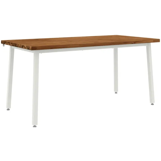 vidaXL Vierkante - Eettafel - 160 - x - 90 - x - 75 - cm - Massief - Acacia - Hout - Naturel Natuurlijk en wit