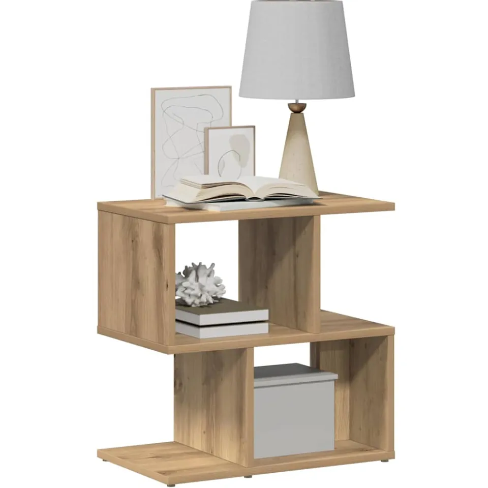 vidaXL Nachtkastjes 2 st 50x30x51,5 cm bewerkt hout artisanaal eiken Bruin
