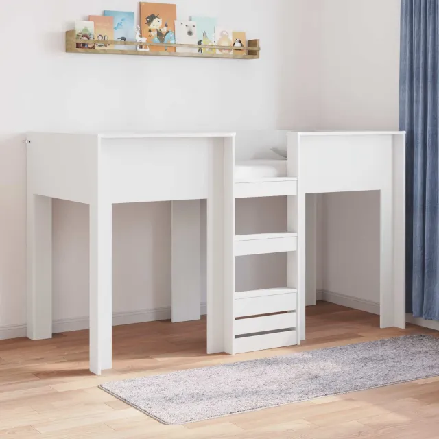 vidaXL Bunk Bed voor Kinderen Wit 75 x 190 cm Bewerkt hout