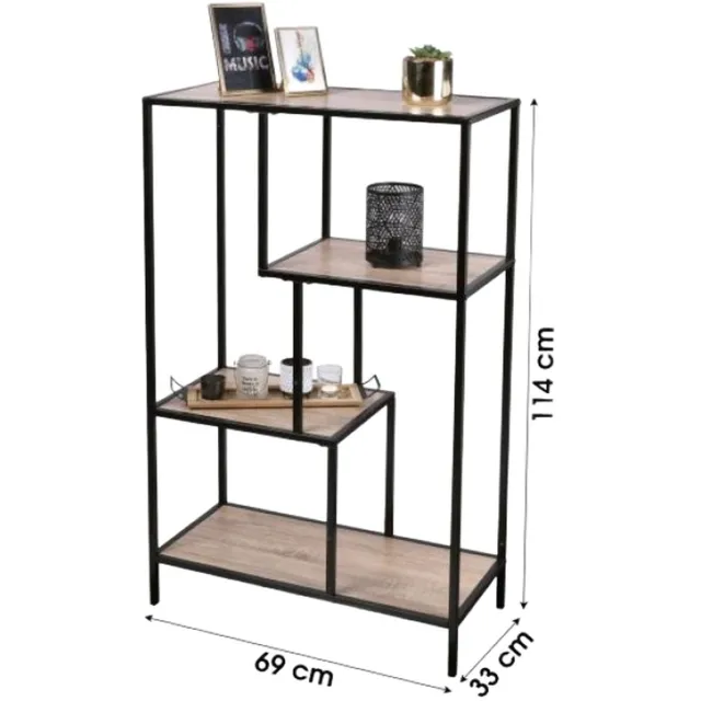 Meubel31 Trevi sidetable - 69cm Sonoma eiken en zwart