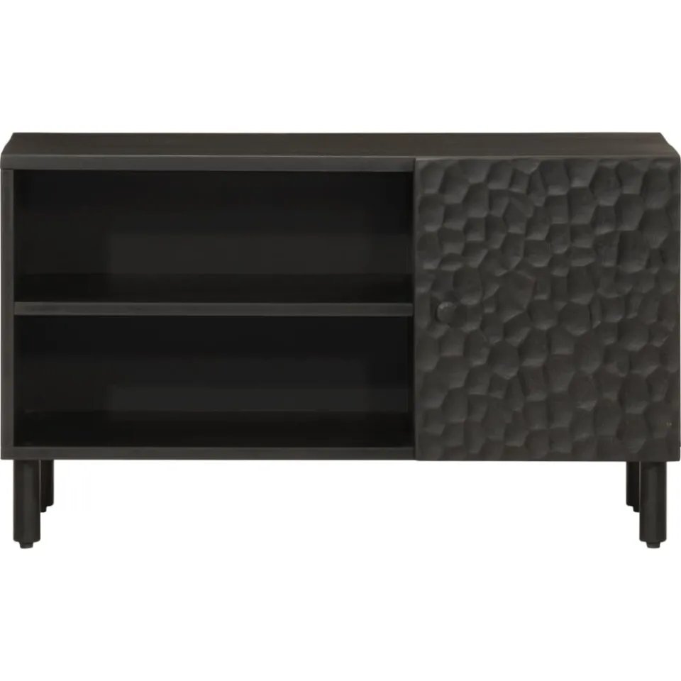 vidaXL Tv-meubel 80x31x46 cm massief mangohout zwart, foto 3