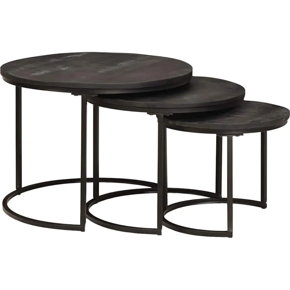 vidaXL Nest Koffietafels 3 st Zwart 54 x 54 x 40 cm, foto 3