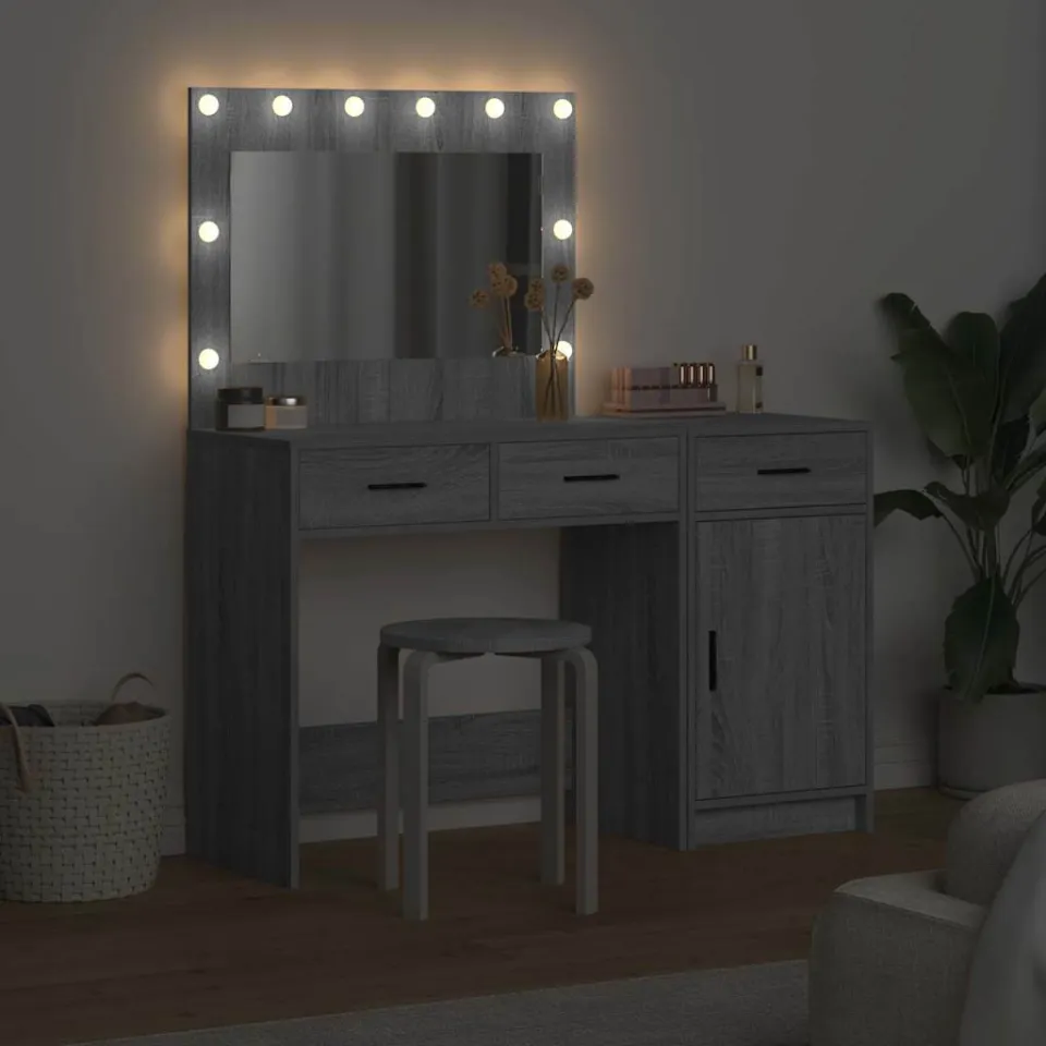 vidaXL Plafondtafel 2 st Grijs 40 x 41 x 75 cm Bewerkt hout, foto 3