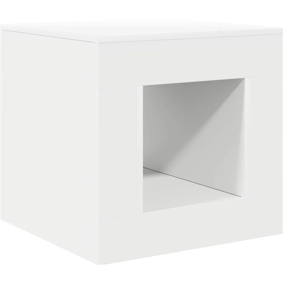 vidaXL Salontafel Wit 51.5 x 50 x 50 cm Bewerkt hout, foto 3