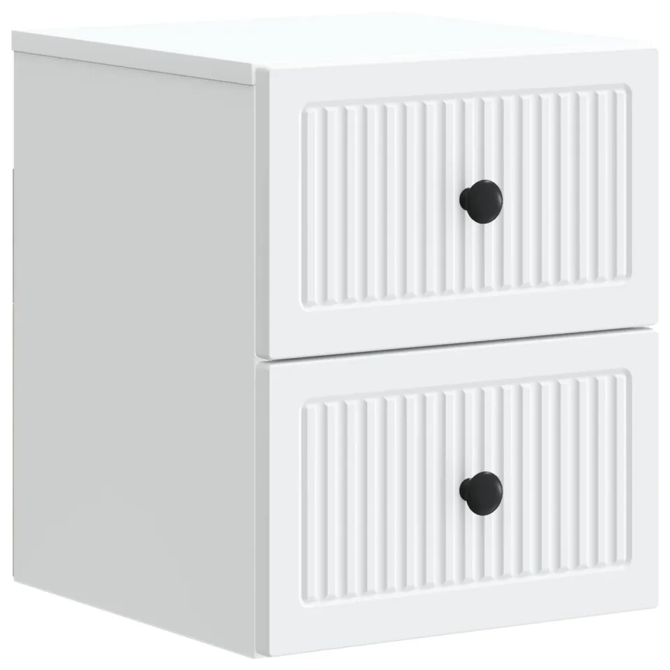 vidaXL Wandbeugel Bedkast met lade Wit 33 x 34,5 x 40 cm Bewerkt hout, foto 3