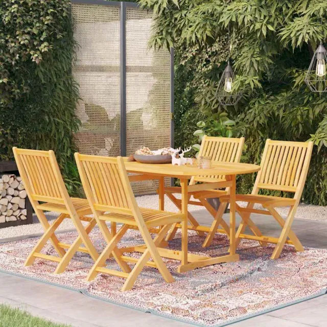 vidaXL 5-delige Tuinset massief teakhout bruin, foto 2