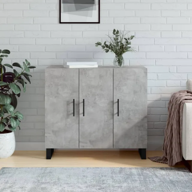 vidaXL Dressoir 90x34x80 cm bewerkt hout betongrijs grijs, foto 2