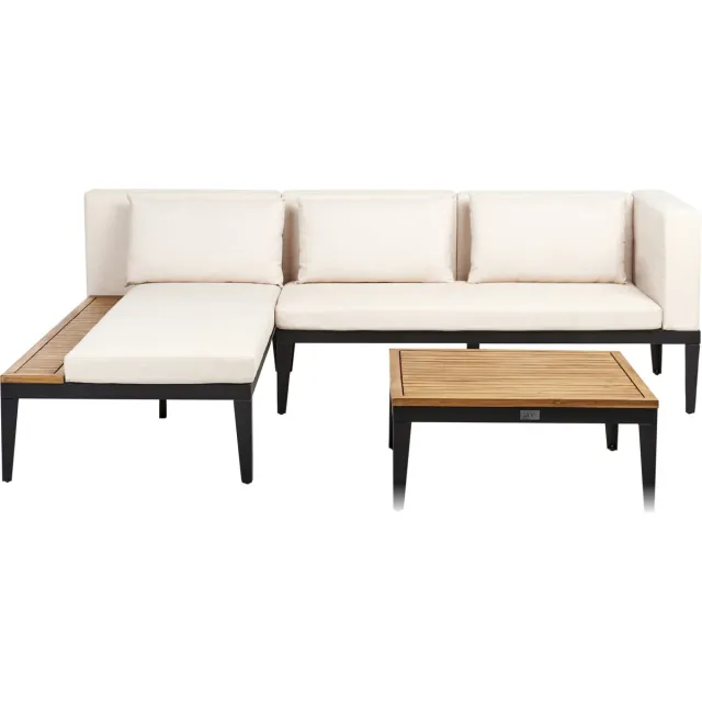Beliani BRACCIANO - Loungeset 3-zits - Lichtbeige - Gecertificeerd acaciahout