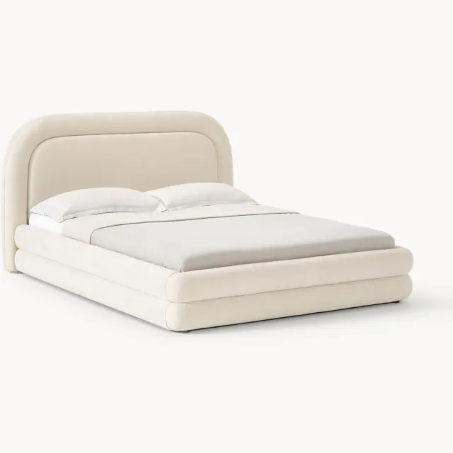 Westwing Collection Gestoffeerd bed Solomon Wit