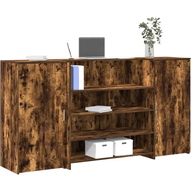 vidaXL Receptiebalie 200x50x103,5 cm bewerkt hout gerookt eikenkleurig Bruin