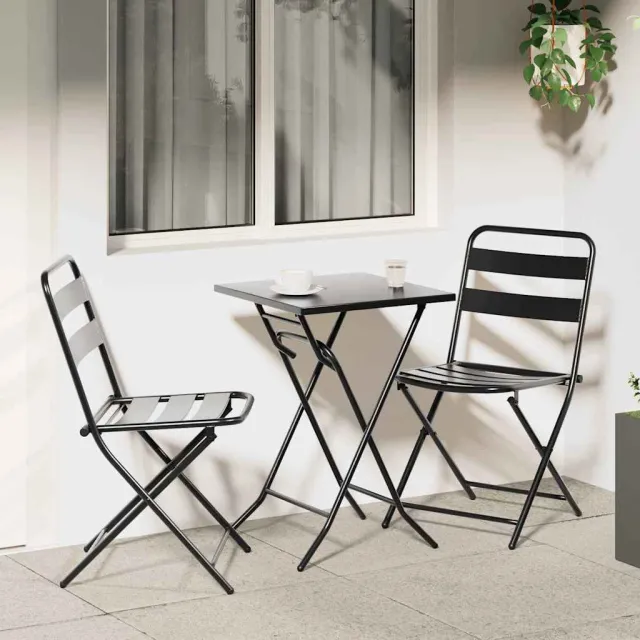 vidaXL Tuin Bistro Set 3 st Antraciet Staal, foto 2