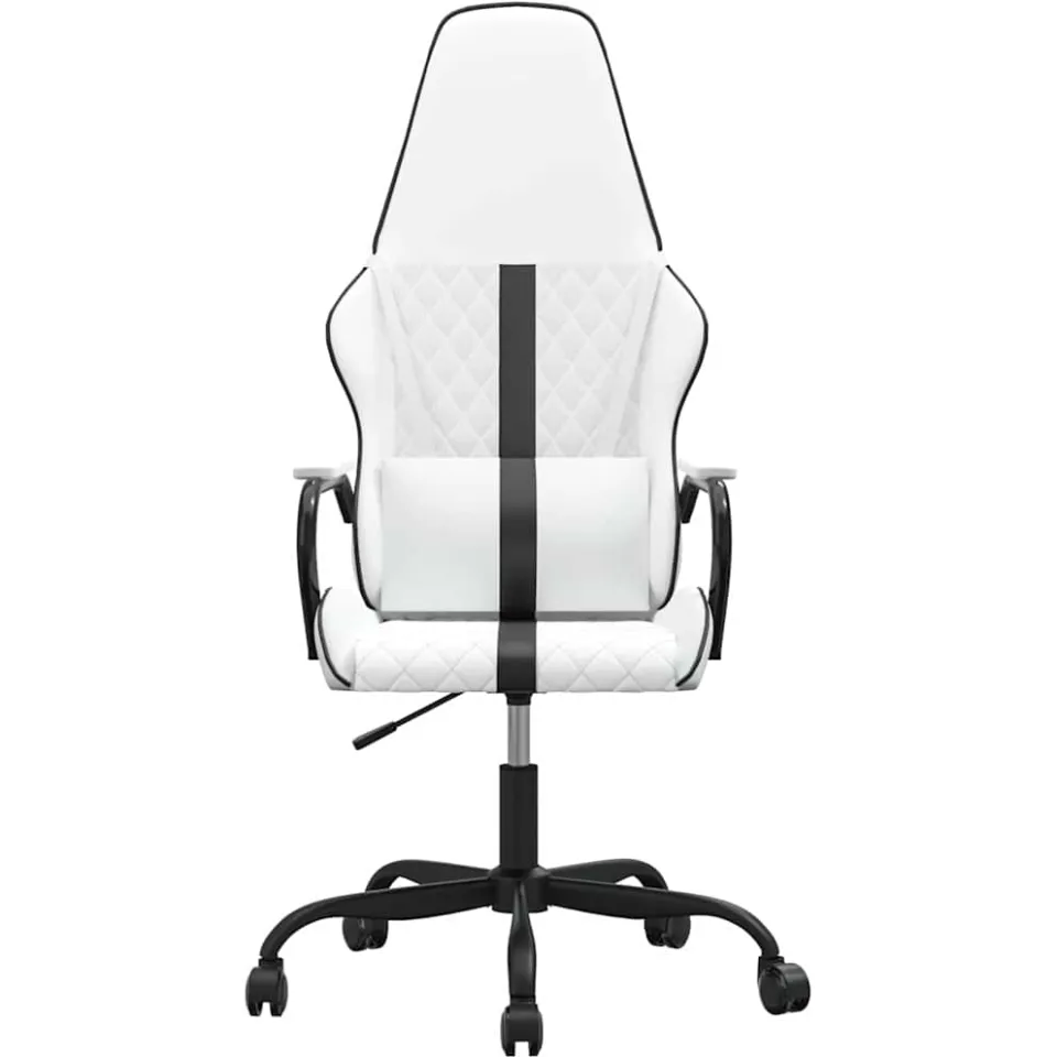 vidaXL Massage gamestoel kunstleer zwart en wit