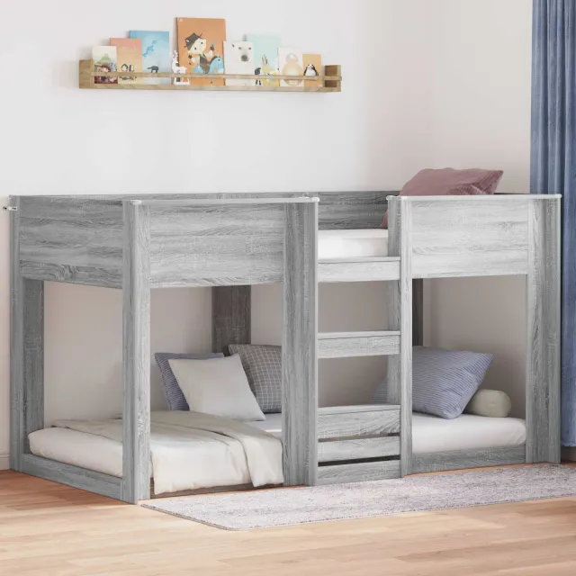 vidaXL Bunk Bed voor Kinderen Grijs Sonoma 75 x 190 cm Bewerkt hout