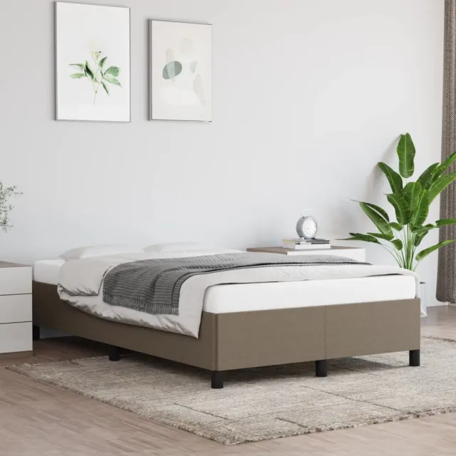 vidaXL Bedframe zonder matras 120x190 cm stof taupe