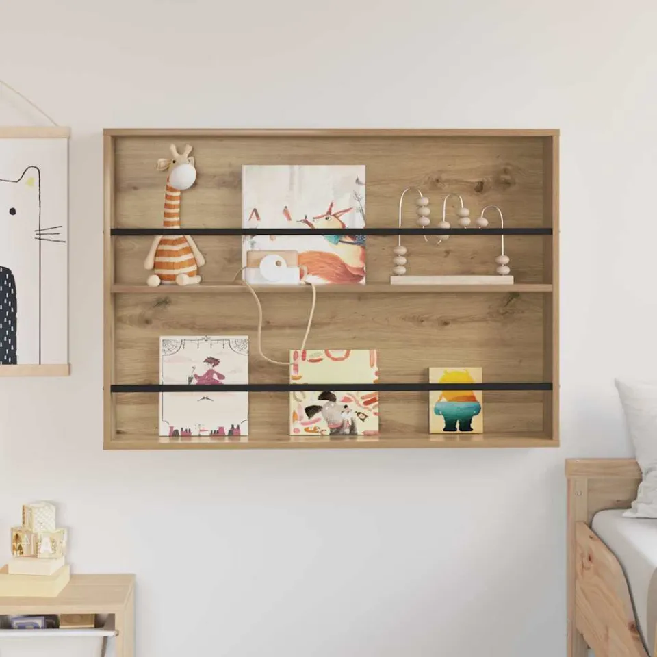vidaXL Tijdschrift Rek Artisan Eiken 100 x 12 x 70 cm Bewerkt hout, foto 4