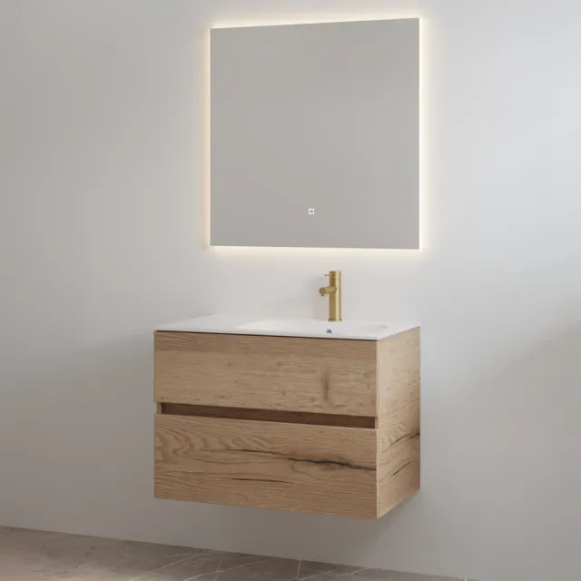 Best Design Badmeubelset met Kraangat Best Design Splash 80 cm Halifax Hout