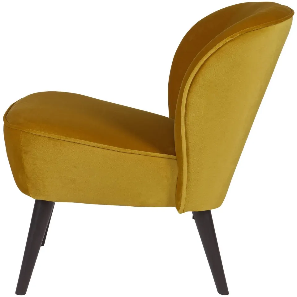 WOOOD Sara Fauteuil - Velvet - Donkerbruin - 71x59x70, foto 5