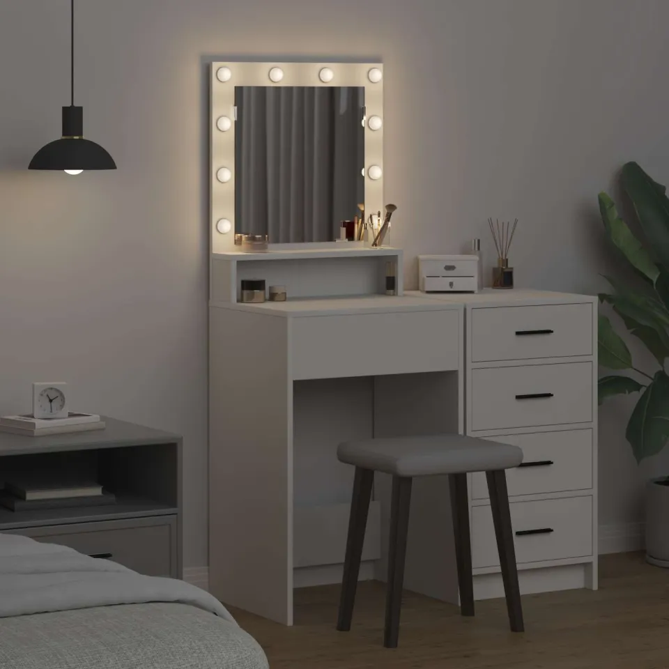 vidaXL Plafondtafel Wit 50 x 41 x 135 cm Bewerkt hout, foto 3