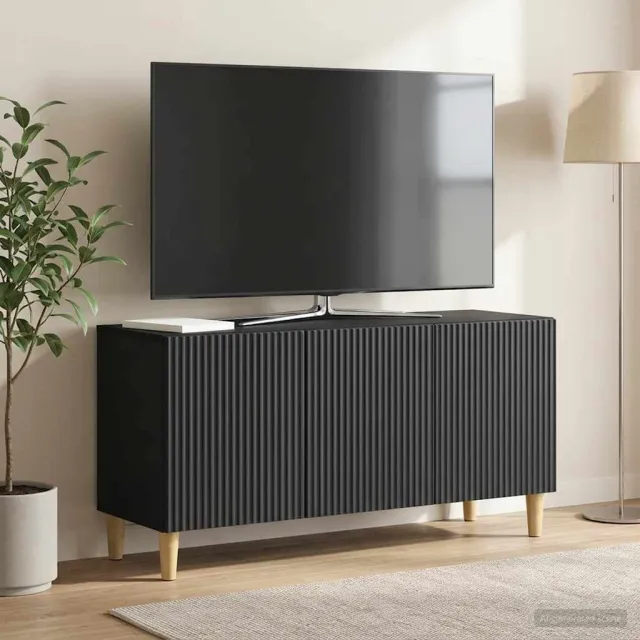 vidaXL TV-kast 99 x 34,5 x 50 cm Zwart Bewerkt hout, foto 2