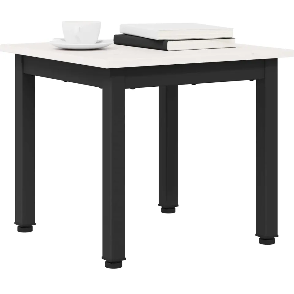 vidaXL Salontafel Wit 40 x 40 x 36 cm Massief grenenhout, foto 2