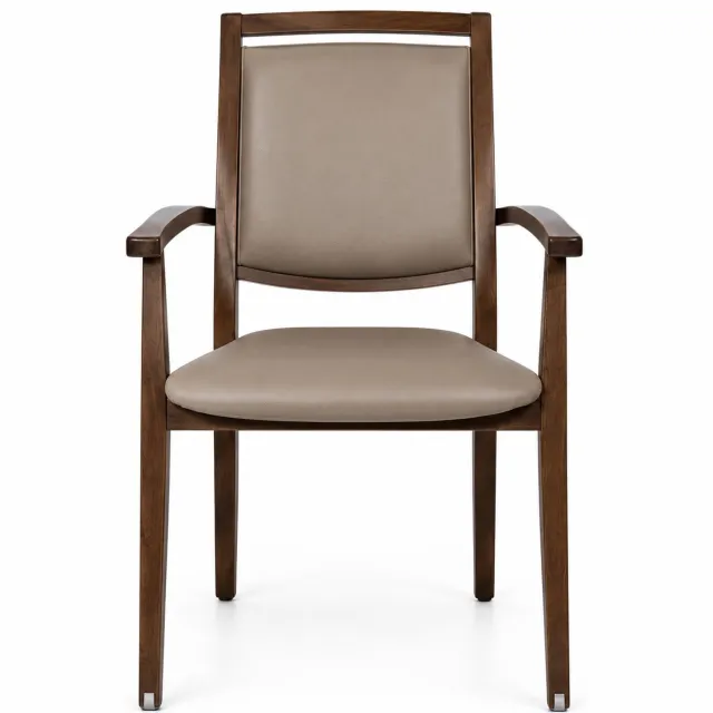 Zorgmeubel Seniorenstoel met Hoge Rugleuning en Wielen 'Senior A XL W40' Taupe