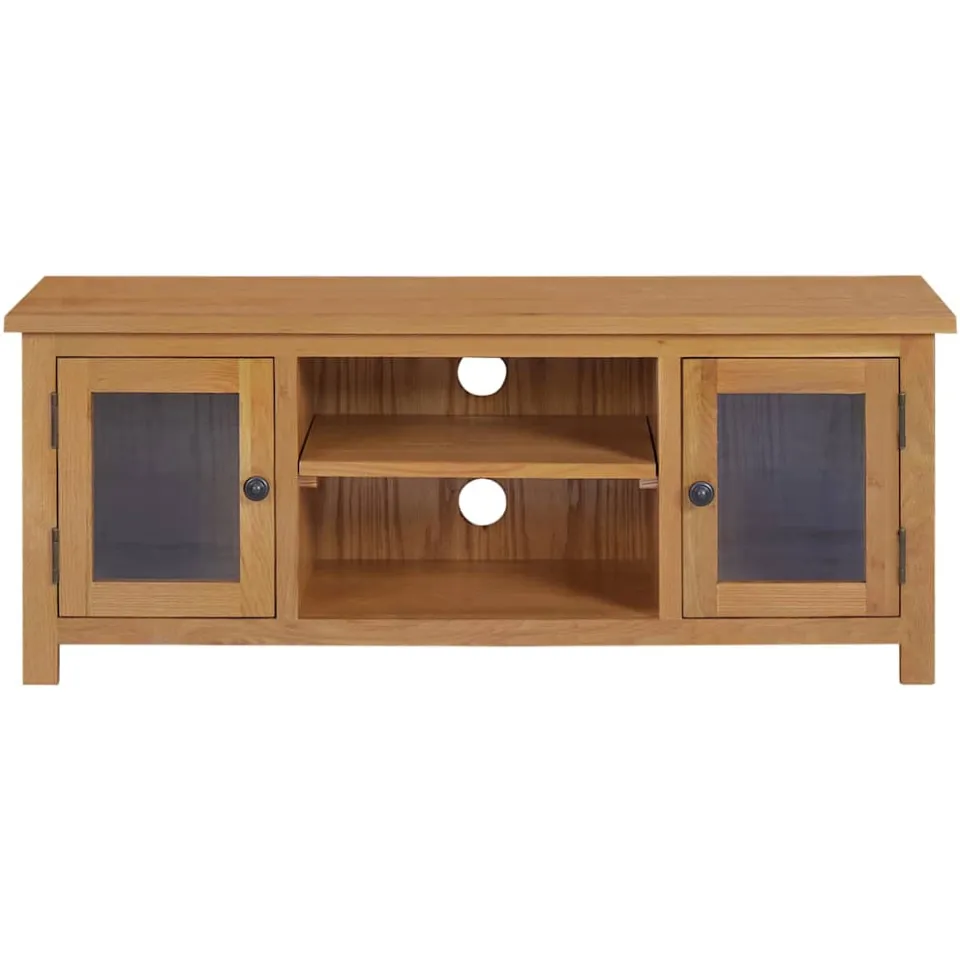 vidaXL Tv-meubel 110x35x44 cm massief eikenhout, foto 2