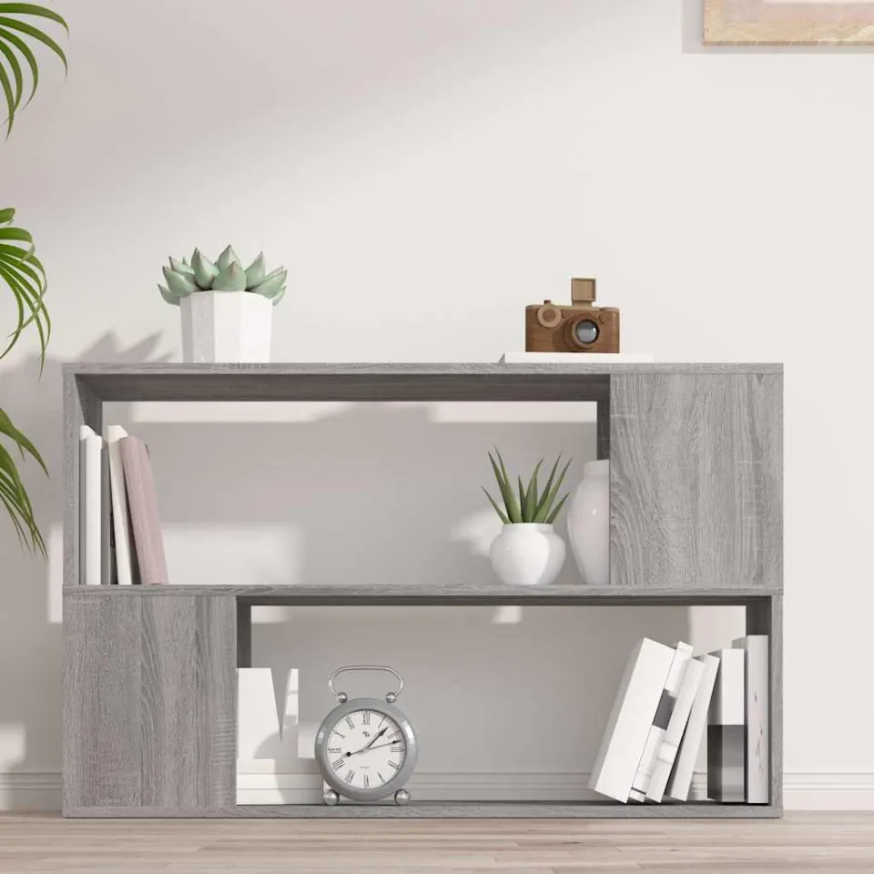 vidaXL Boekenkast 100x24x63 cm bewerkt hout grijs sonoma eikenkleurig, foto 3