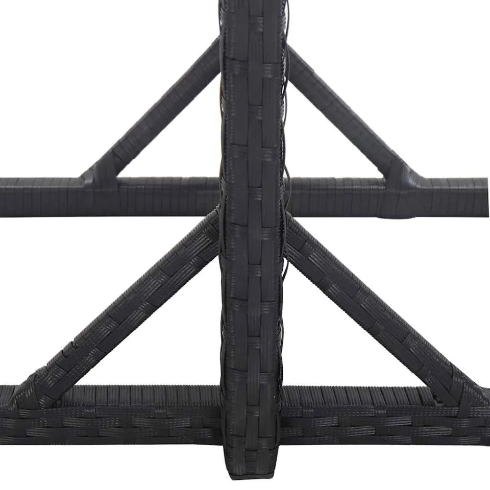 vidaXL Tuintafel 110x53x72 cm glas en poly rattan zwart, foto 4