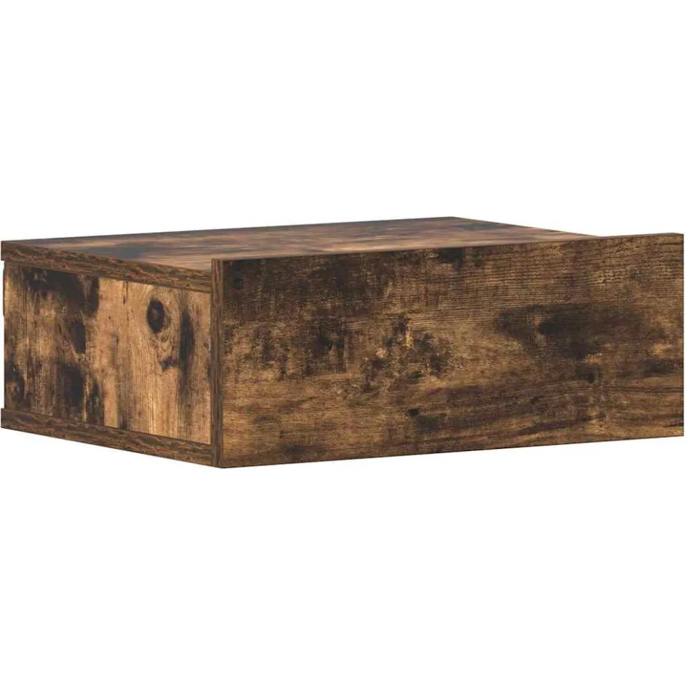 vidaXL Nachtkastje zwevend 40x30x15 cm bewerkt hout gerookt eikenkleur Bruin