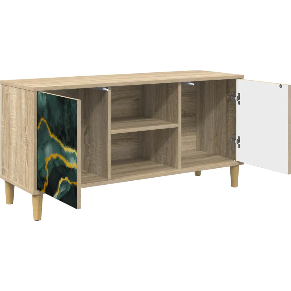 vidaXL Tv-meubel WIJHE 102 x 33 x 50 cm Sonoma Bewerkt hout Bruin