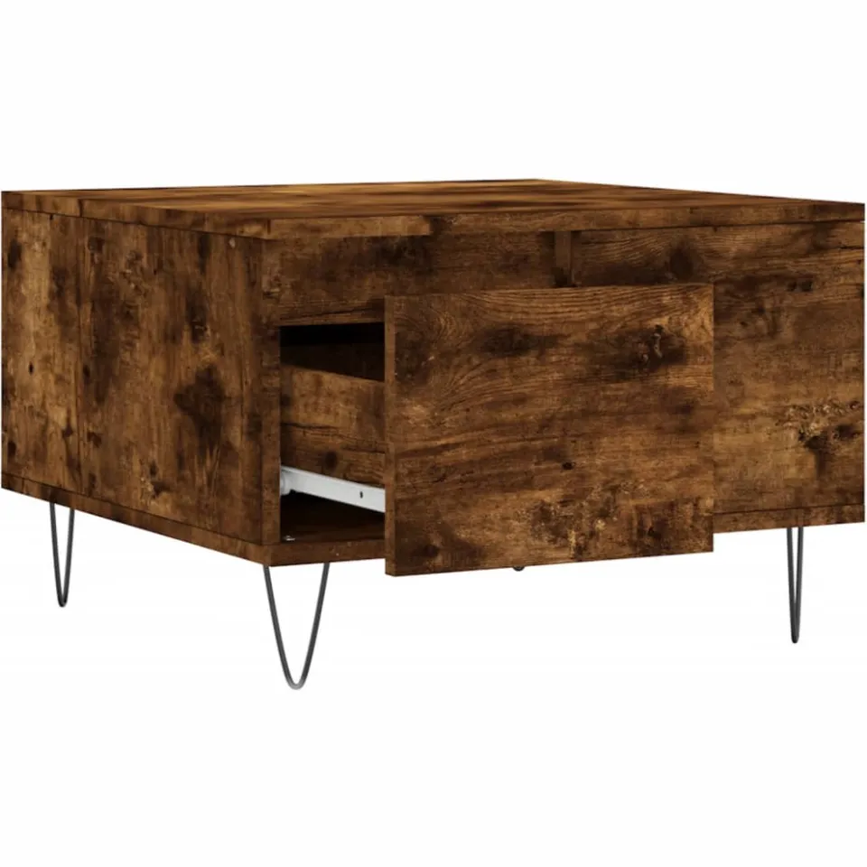 vidaXL Salontafel 55x55x36,5 cm bewerkt hout gerookt eikenkleurig, foto 4