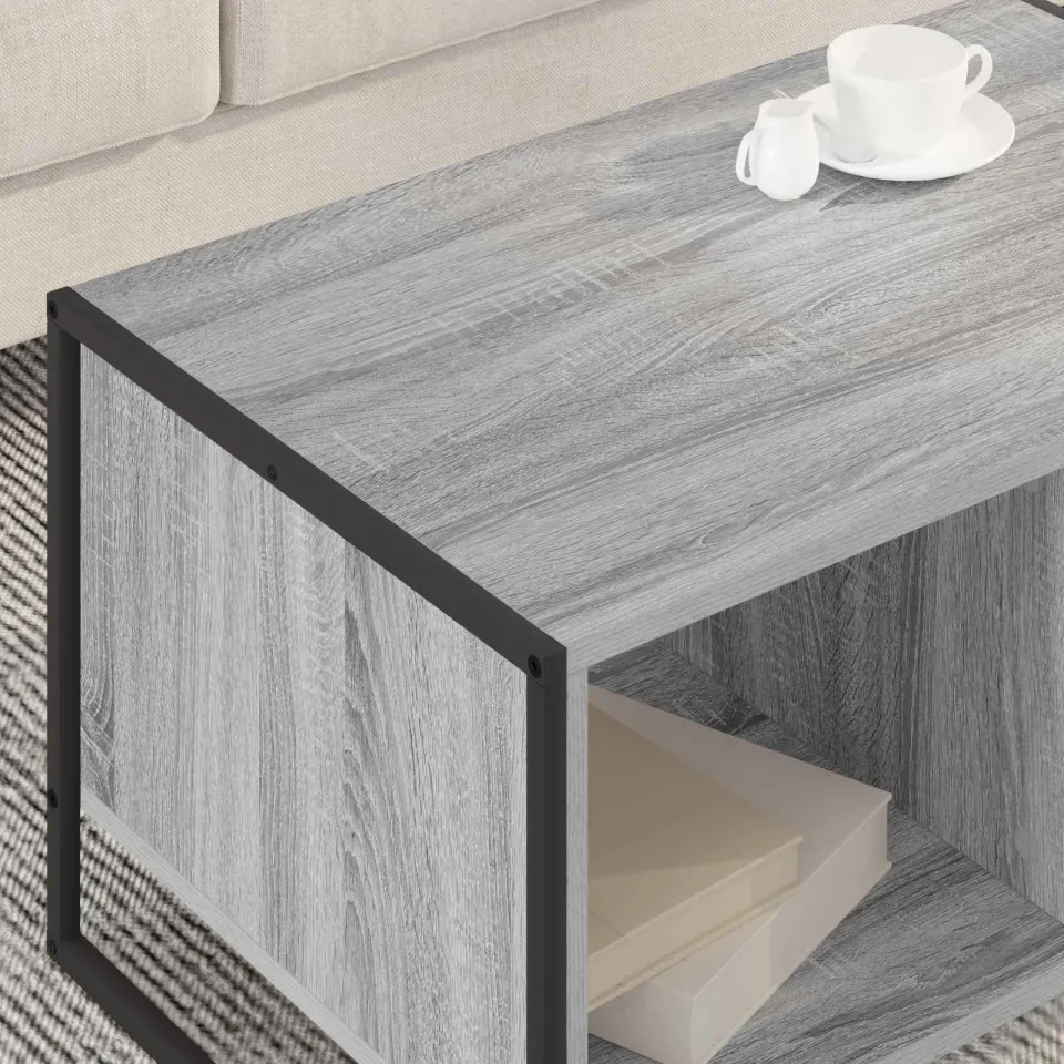 vidaXL Salontafel Grijs Sonoma 80 x 50 x 40 cm Bewerkt hout, foto 3
