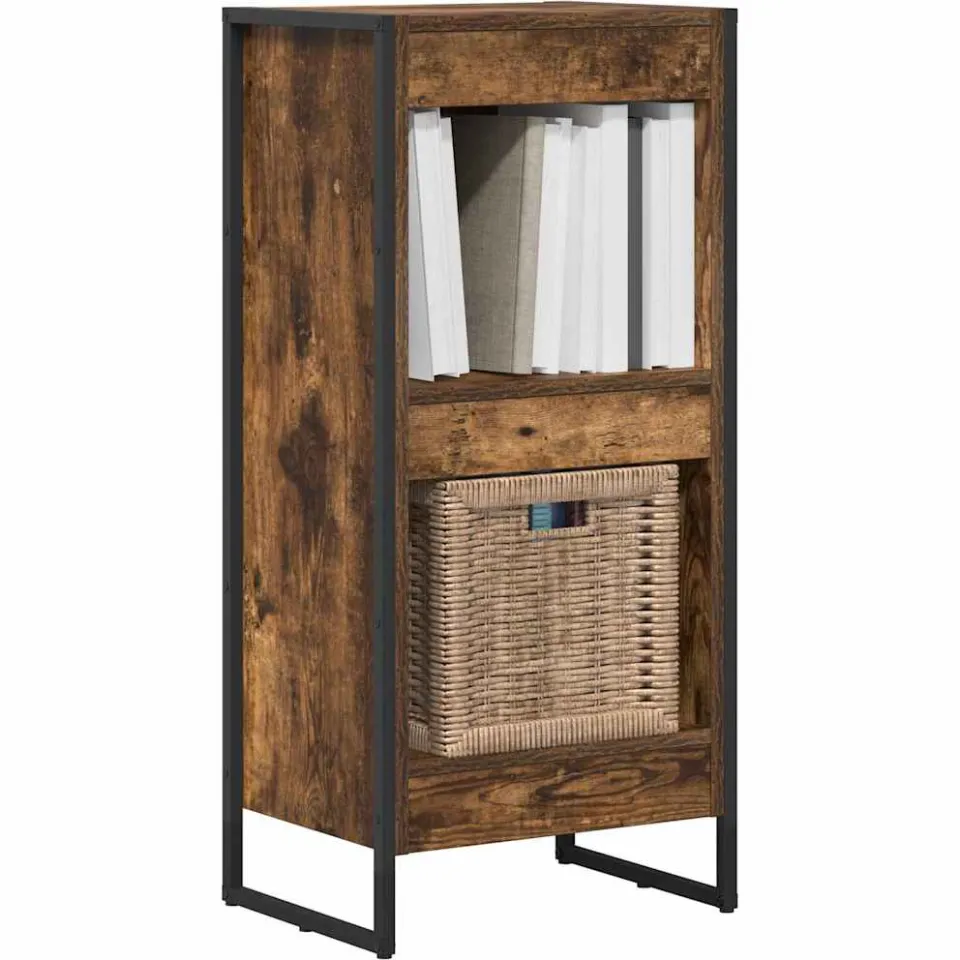 vidaXL Boekenkast 40 x 30 x 86,5 cm Bewerkt hout Rook Eik Bruin