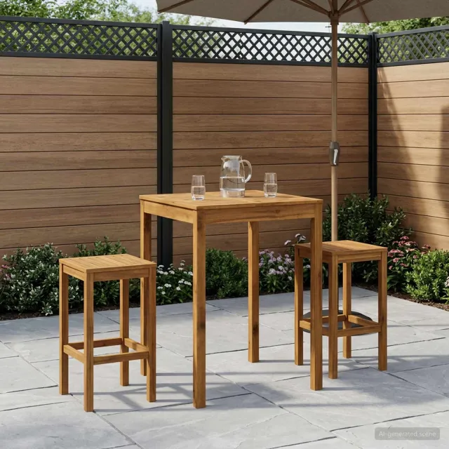 vidaXL Tuinbar Tafel LAREN Naturel 80 x 80,5 x 105 cm Bruin