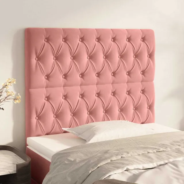 vidaXL Hoofdbord roze 90x7x118/128 cm fluweel