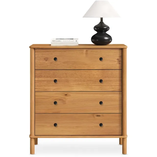 IDIMEX Commode APOANA met 4 lades van massief hout – eiken afwerking bruin