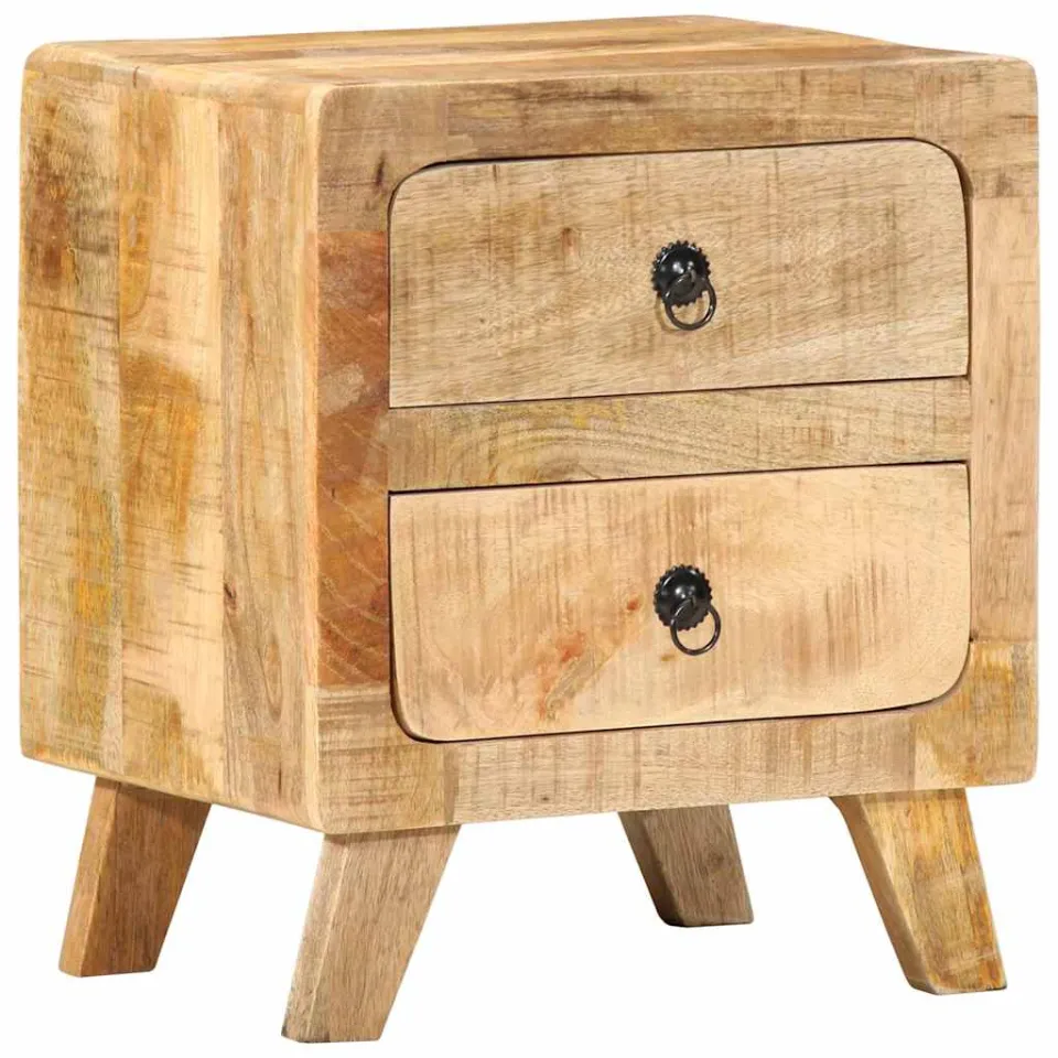 vidaXL Nachtkastje 40x32x46 cm massief ruw mangohout bruin, foto 4