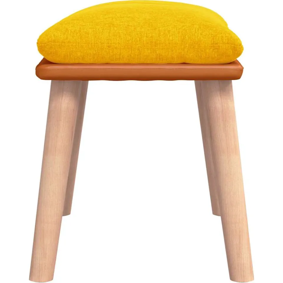 vidaXL Voetenbank 45x29,5x35 cm stof en kunstleer mosterdgeel, foto 4