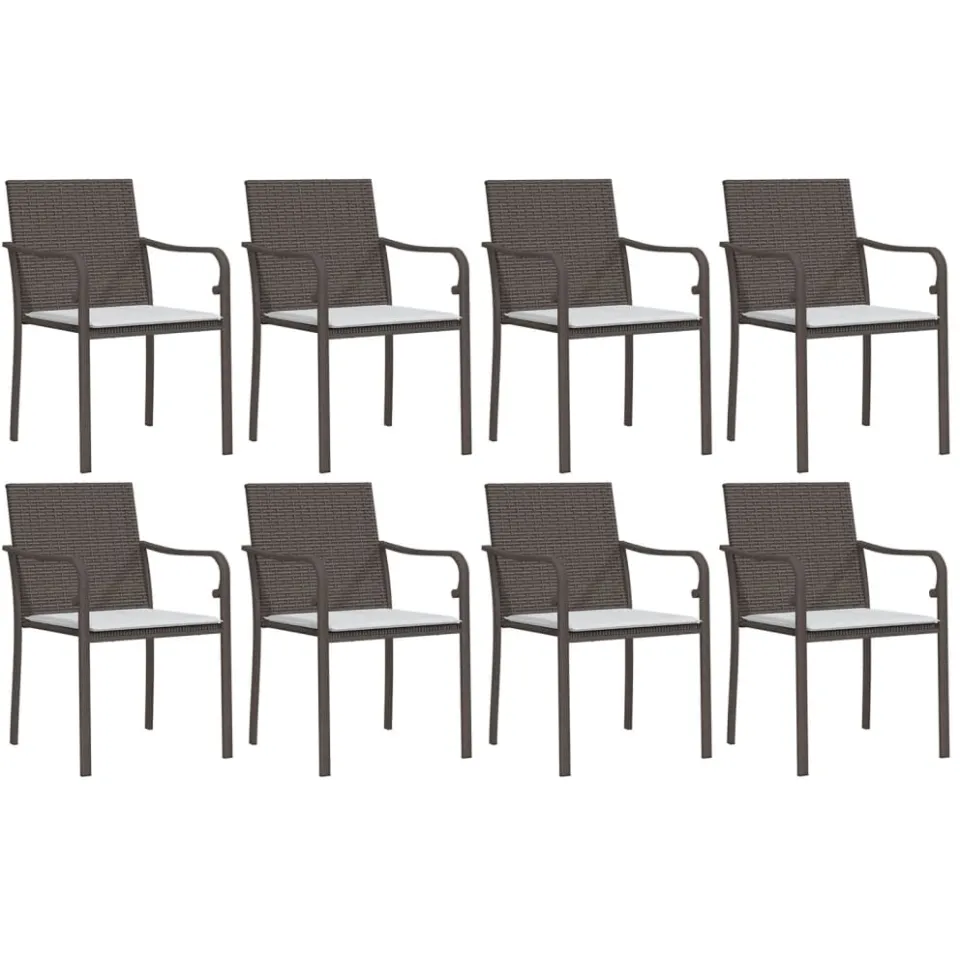 vidaXL 9-delige Tuinset met kussens poly rattan en staal, foto 3