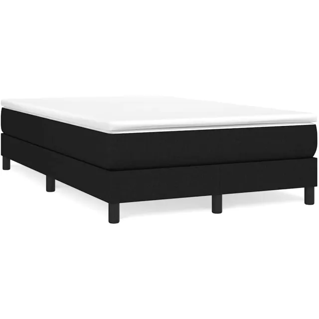 vidaXL Boxspring met matras stof zwart 120x190 cm