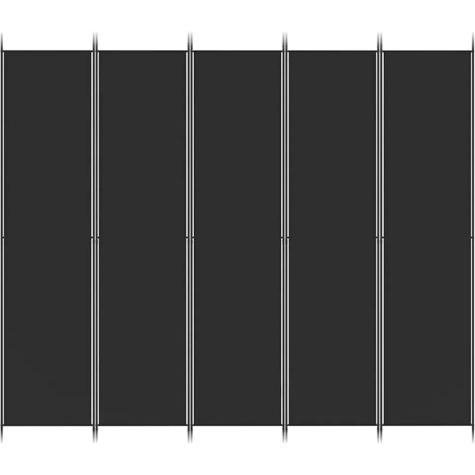 vidaXL Kamerscherm met 5 panelen 250x220 cm stof zwart